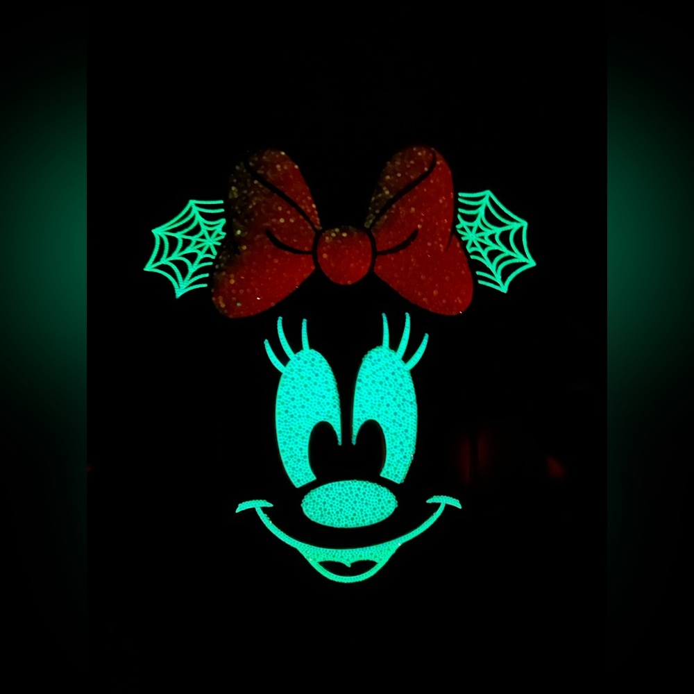 NEW CUSTOM Loungefly Rhinestone Disney Minnie Halloween Spider Glow Backpack